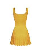 doris Golf knitted suspender mini dress in yellow