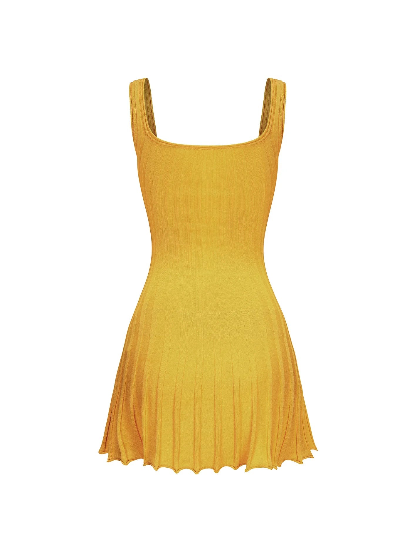 Flowering Girl Women Doris Golf Knitted Suspender Mini Dress In Yellow