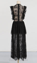 Flowering Girl Women Tiered Lace Maxi Dress