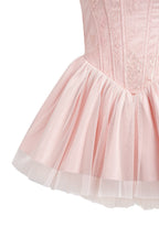 celeste lace bowknot backless mini dress in pink
