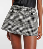 virginia Houndstooth Crystal mini skirt - Black/White