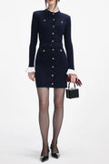 Clementine Navy Viscose Knit Mini Dress