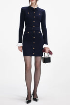 Clementine Navy Viscose Knit Mini Dress