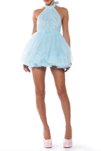 Flowering Girl Women Darling Diva Tulle Halter Mini Dress