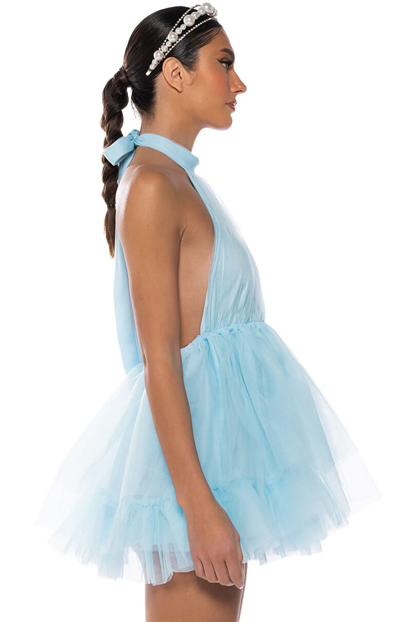 Flowering Girl Women Darling Diva Tulle Halter Mini Dress