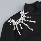 Flowering Girl Women Camille pearl-embellished mini dress in black