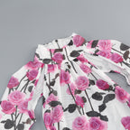 Flowering Girl Women BRISA ROSE RUCHED LONG SLEEVE MINI DRESS