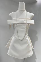 Flowering Girl Women Calwa Bow Strapless Flare Mini Dress