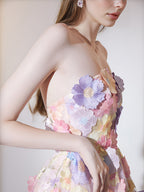 Flowering Girl Women anna floral embroidery midi dress in pastel pink