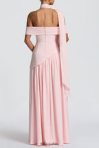 dorothy off-shoulder high slit Maxi Dress - blush