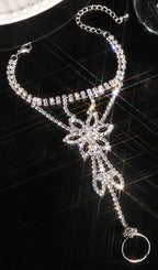 Flowering Girl Women Duchess Rhinestone Interfinger Bracelet