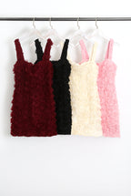 Floral Applique Square Neck Mini Dress