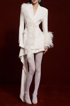 Flowering Girl Women Amelia Feather Blazer In White