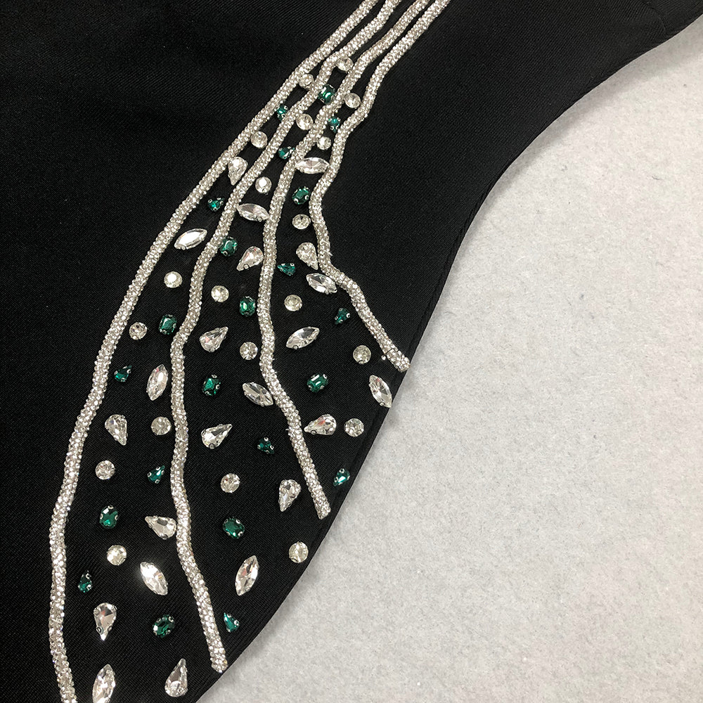 Flowering Girl Women Ashley crystal embellished bodycon maxi dress in black