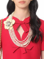 Flowering Girl Women crepe couture bow mini dress in red