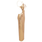 Flowering Girl Women sequin hollow bodycon maxi dress in gold