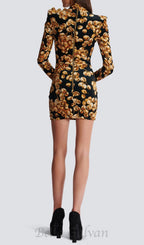 Flowering Girl Women CORETTA GRAPE PRINT VELVET MINI DRESS