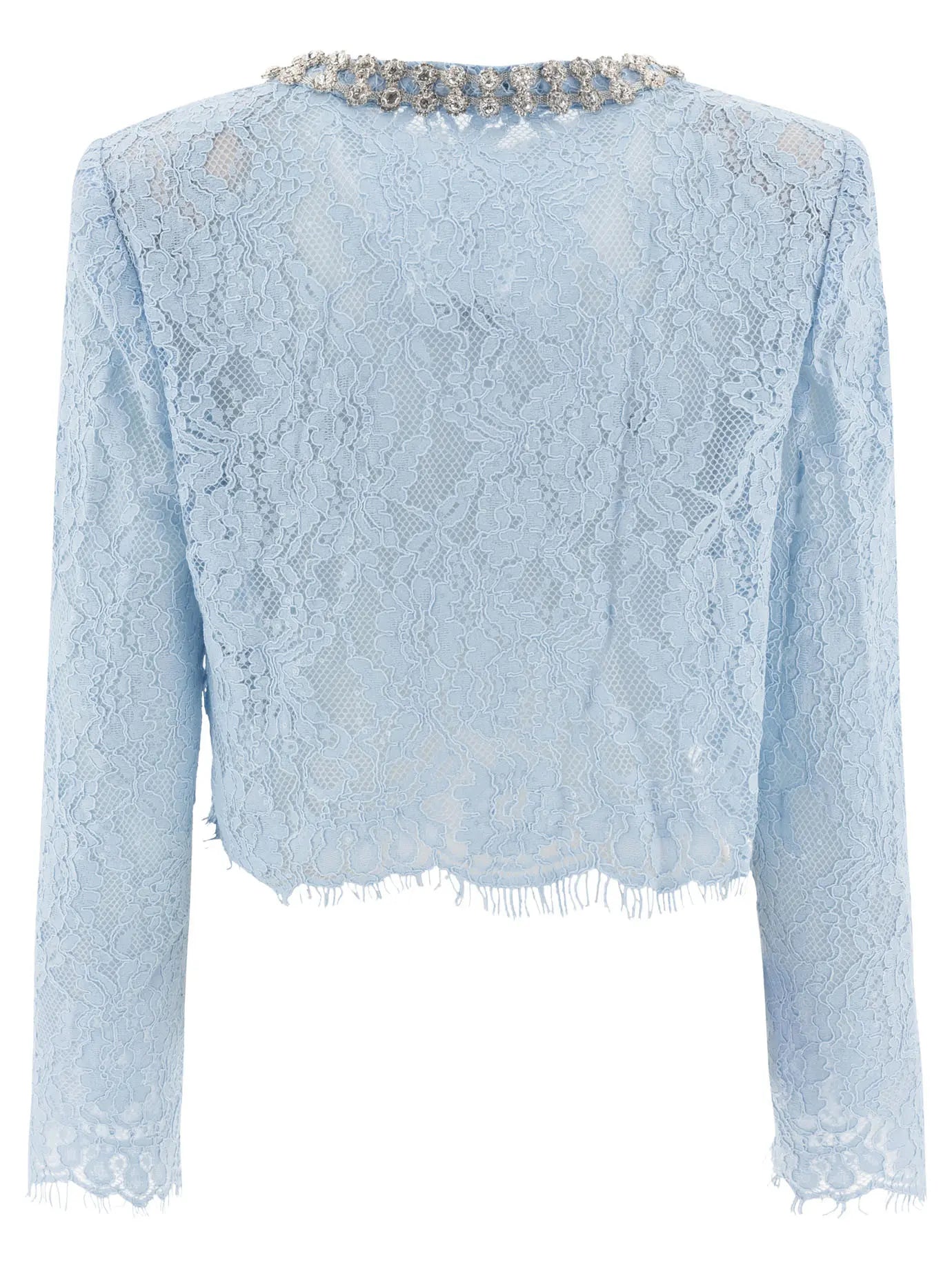 Flowering Girl Women Carol Lace Embellished Top In Blue