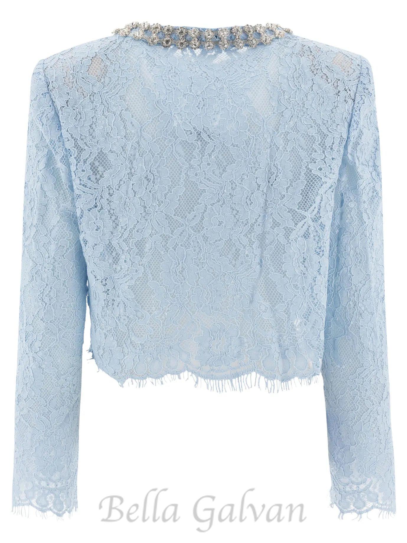 Flowering Girl Women carol lace embellished top in blue