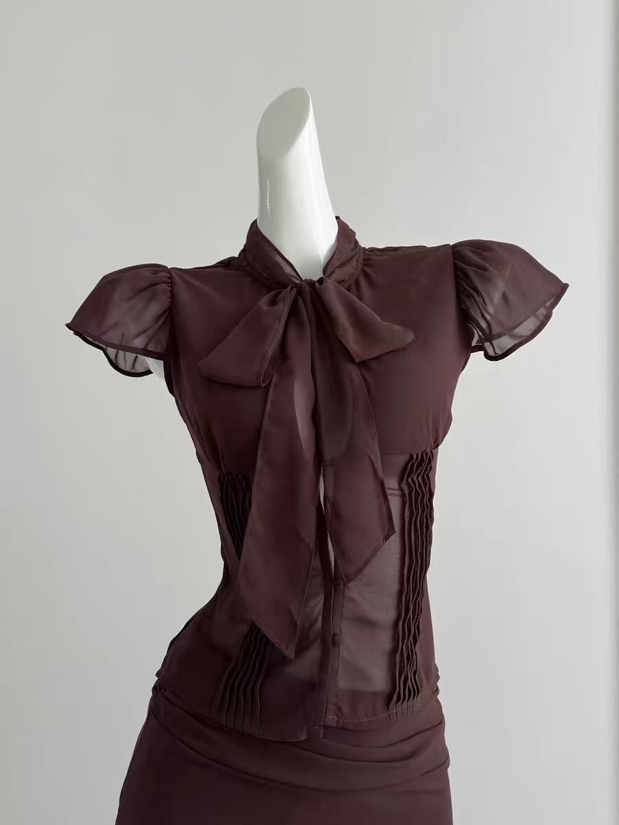 Irène Ruffled Tulle Top & Skirt Set