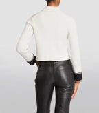 RIBBED CHAIN-DETAIL CARDIGAN