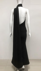 Flowering Girl Women Emily Diamond Flower Bandage Maxi Dress in Black