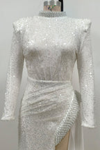 Flowering Girl Women Yvette Pearl Embellished Sequin Maxi Dress In White
