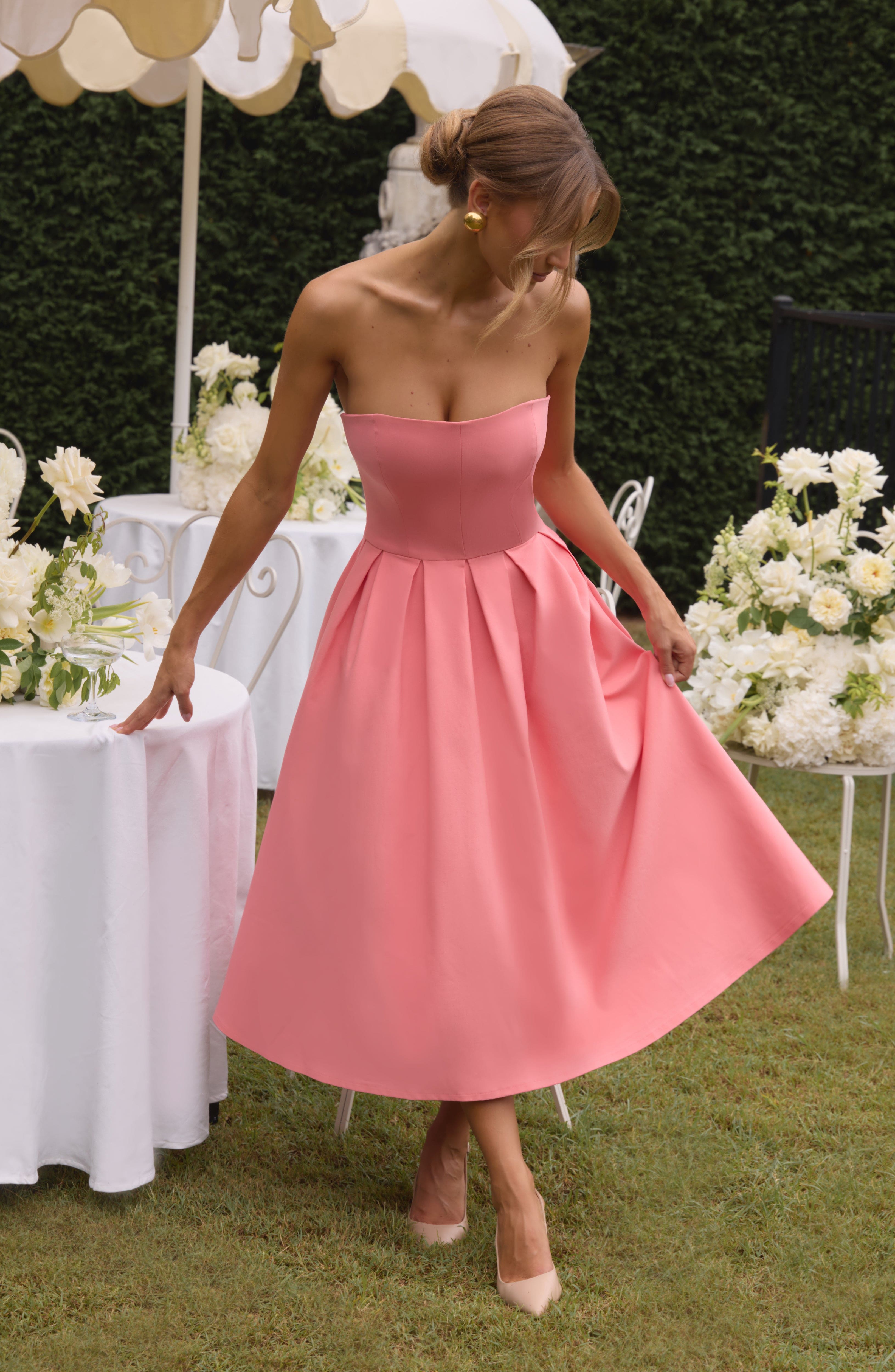 Flowering Girl Women Edith Midi Dress - Coral Pink