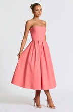 Flowering Girl Women Edith Midi Dress - Coral Pink