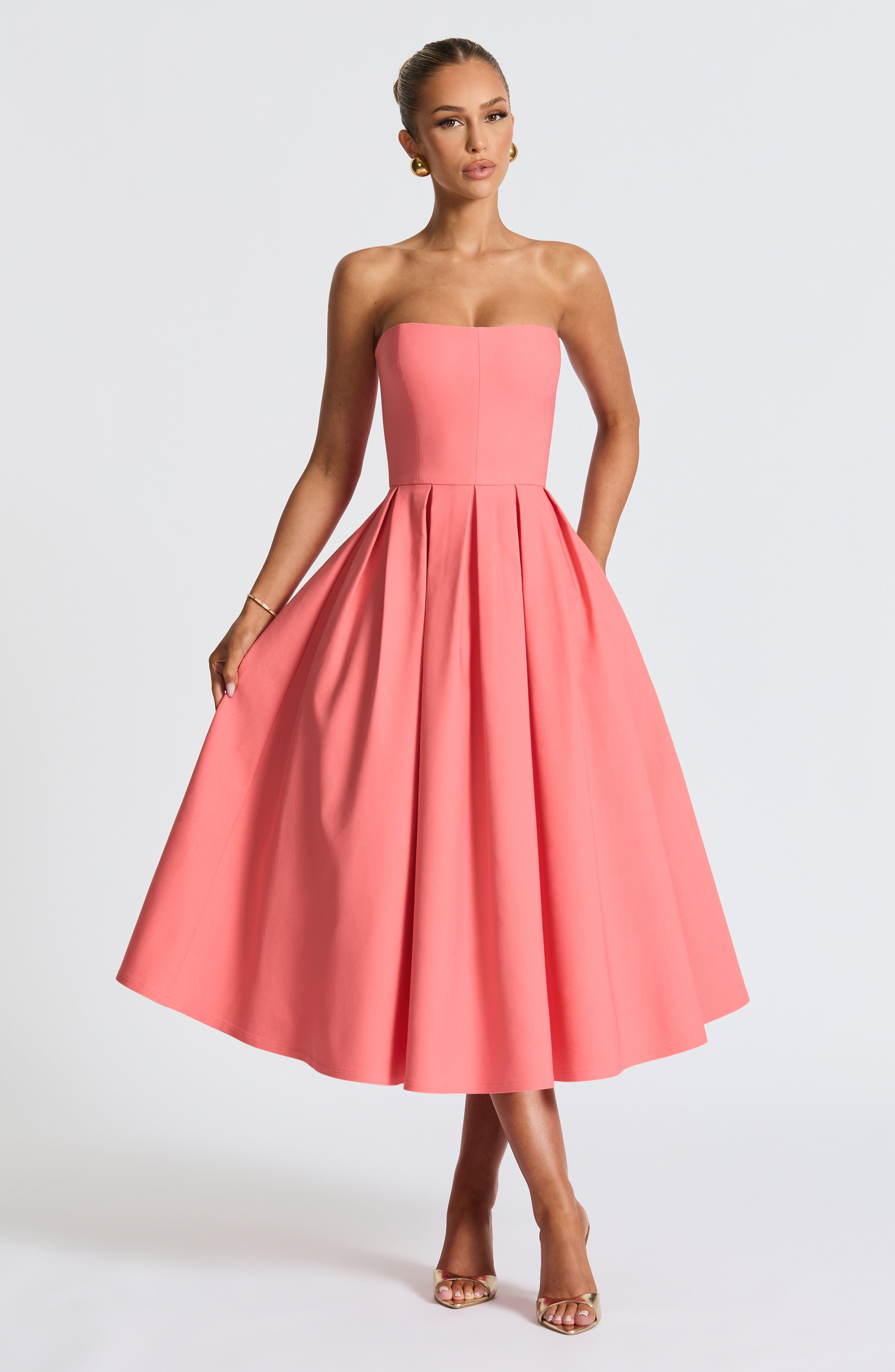 Flowering Girl Women Edith Midi Dress - Coral Pink