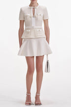 vicky Cream Sequin Knit mini skirt