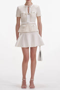 Flowering Girl Women Vicky Cream Sequin Knit Mini Skirt
