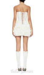 Flowering Girl Women CLEGG WHITE CORSET FLOWER TWO-PIECE SET