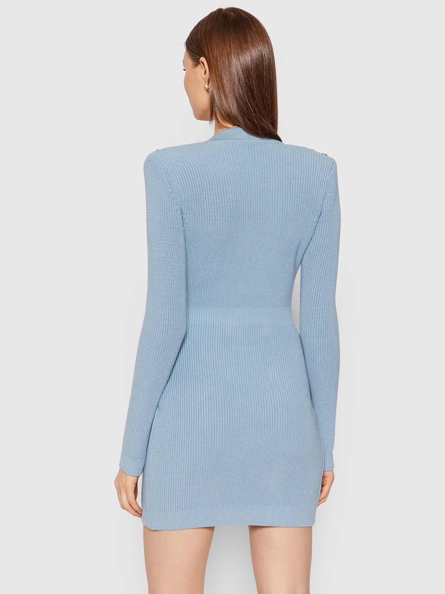 Flowering Girl Women Caroline Knit Metal Bottom Mini Dress In Blue