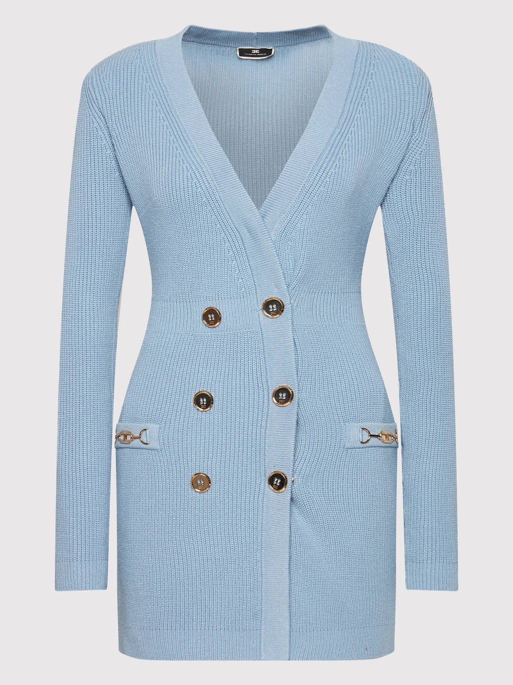 Flowering Girl Women Caroline Knit Metal Bottom Mini Dress In Blue