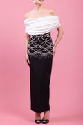 Flowering Girl Women Teresa Beading Rhinestone Strapless Midi Dress In Black