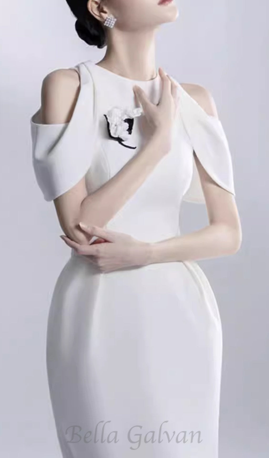 Flowering Girl Women CHAELI WHITE EMBELLISHED MIDI DRESS