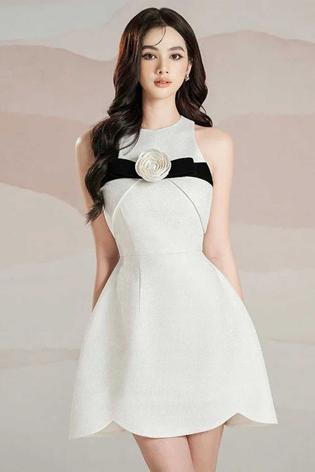 Flowering Girl Women Flora A-Line Sleeveless Square Texture Mini Dress