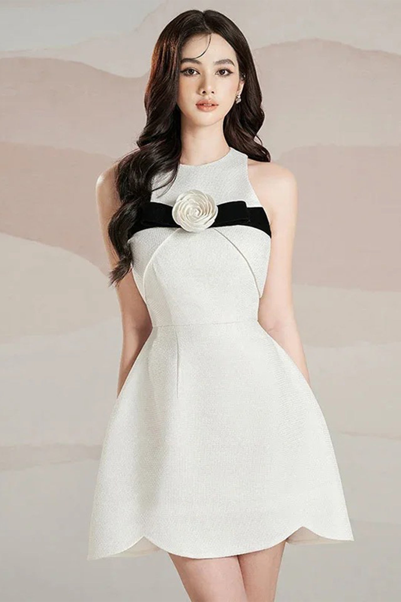 Flowering Girl Women Flora A-Line Sleeveless Square Texture Mini Dress