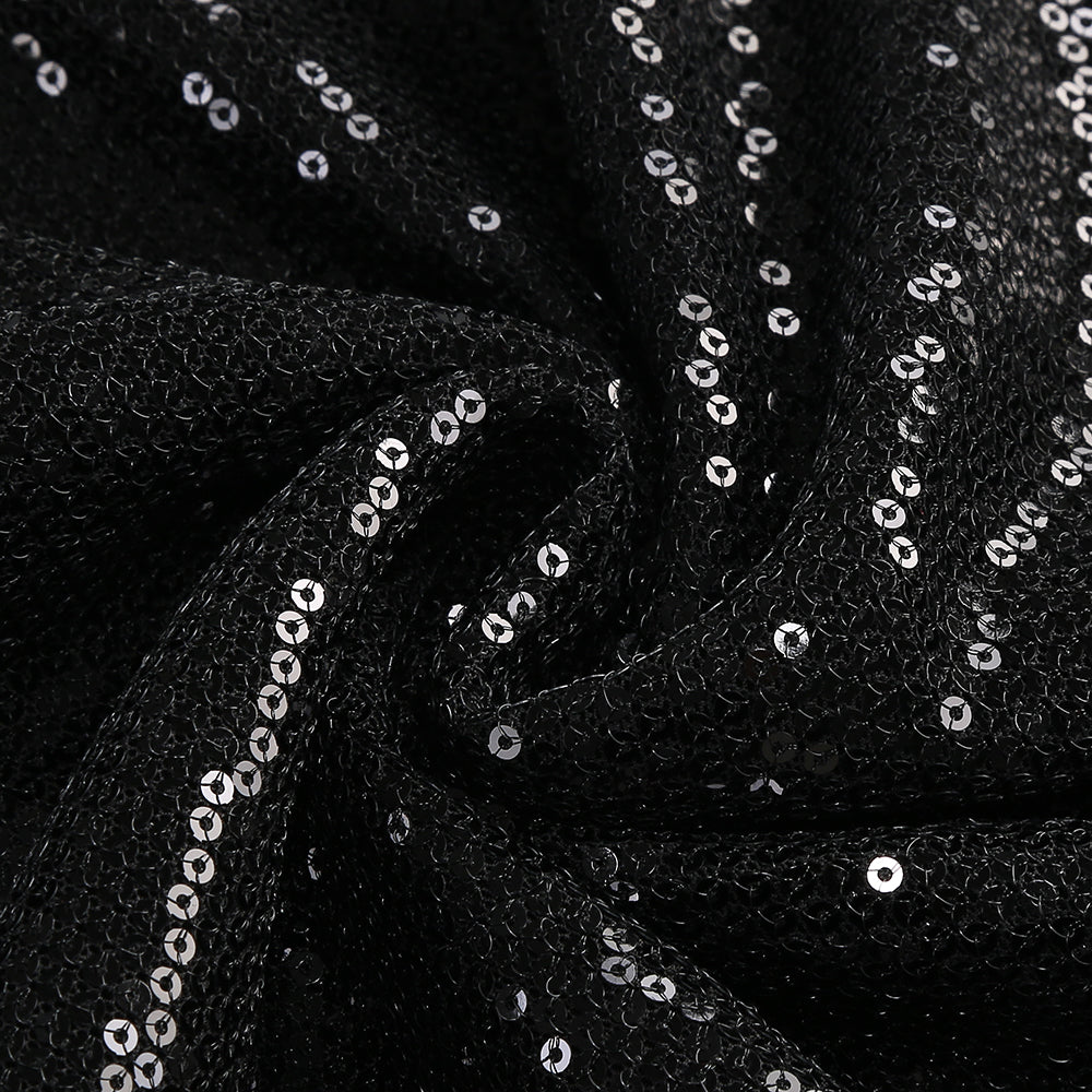 Flowering Girl Women vivien off-shoulder sequin prom maxi dress in black