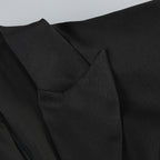 Flowering Girl Women v-neck lace-embellished jumpsuit blazer in black