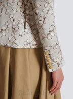 Flowering Girl Women 6-button satin jacket with Redcurrant print