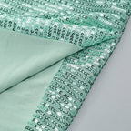 Flowering Girl Women sequin ruched high slit maxi dress in green