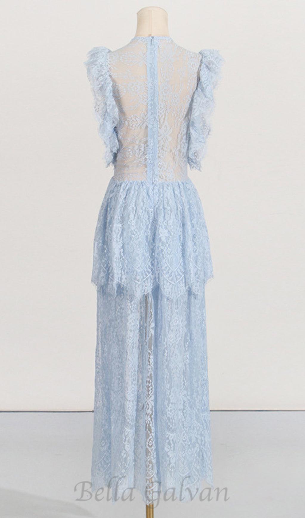 Flowering Girl Women Tiered Lace Maxi Dress