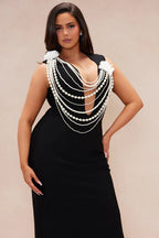 Flowering Girl Women Cheyenne Pearl Bandage Gown in Black