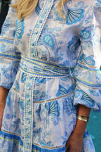 vicky floral print puff sleeve Mini Dress in blue