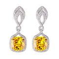 Flowering Girl Women Helen Cushion Cut Gemstone Sterling Silver Earrings