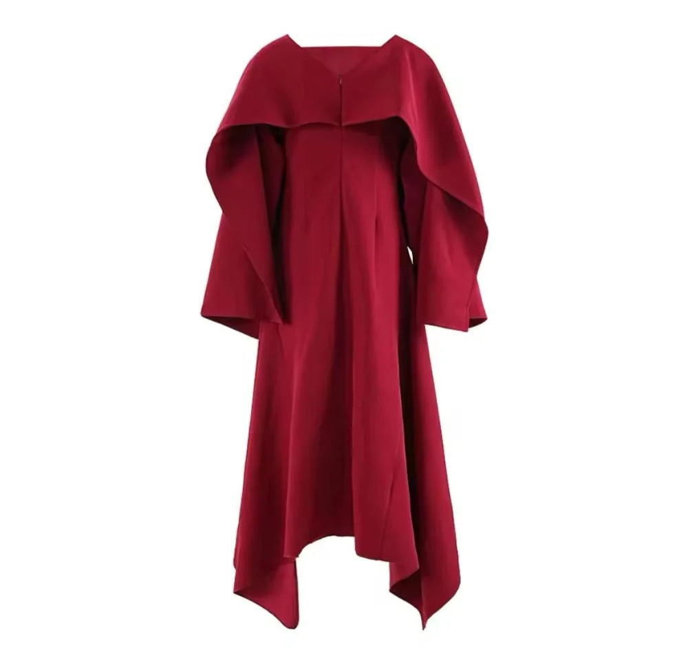 Flowering Girl Women zenobia shawl slit maxi dress in red