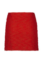 Plain jacket skirt set in red