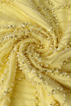 Irene Halterneck Bowknot Beaded Bodycon Maxi Dress In Yellow